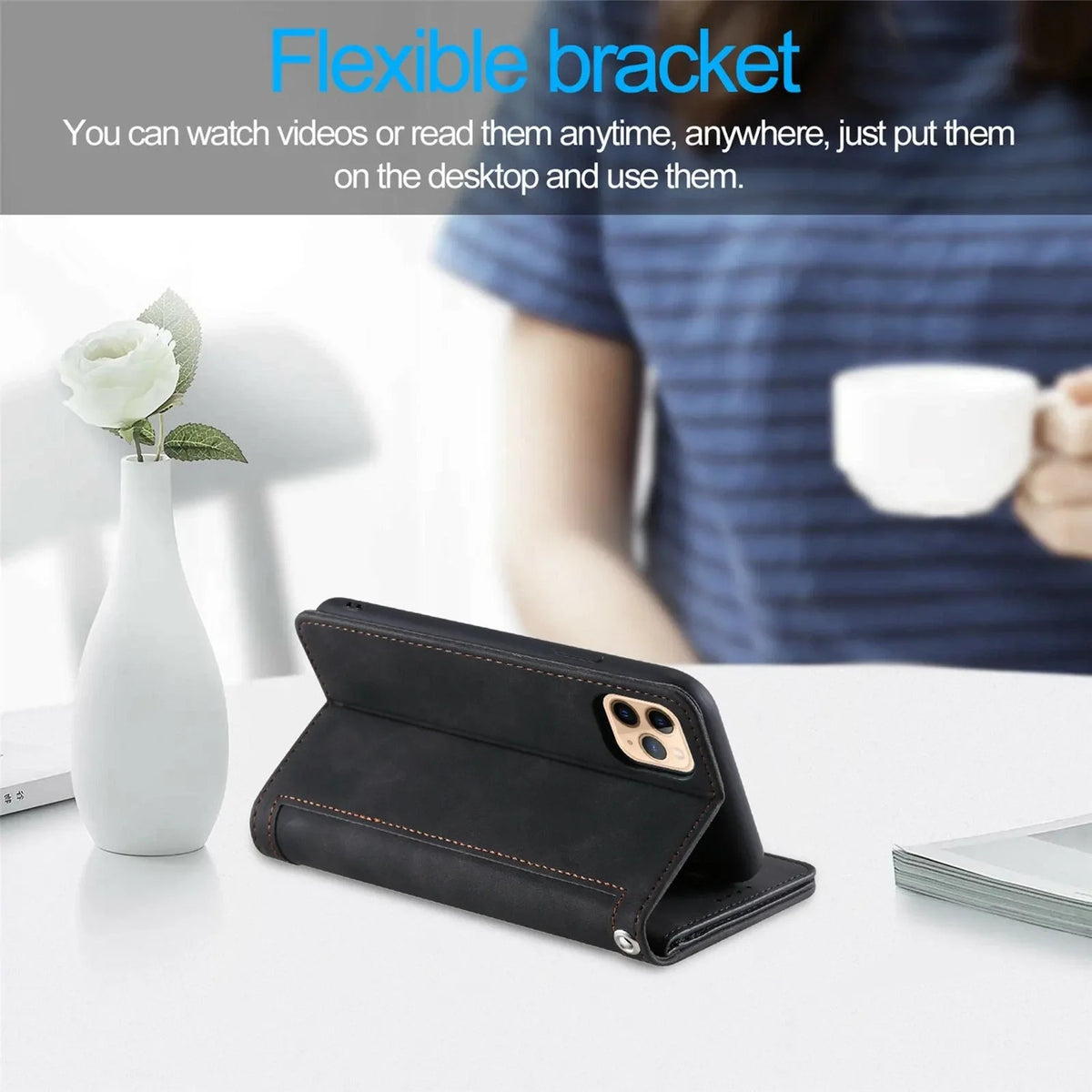 Luxury Zipper Wallet Phone Case for iPhone