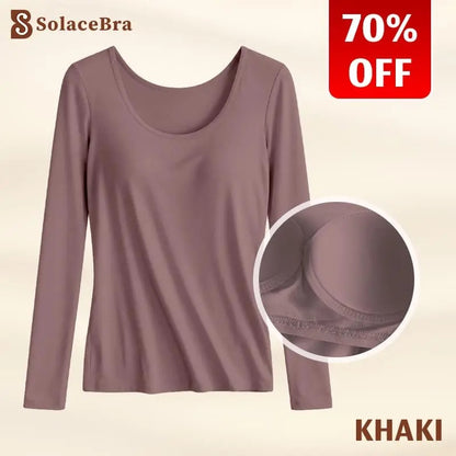 SolaceBra - 65% OFF-Soft Built-In Bra Long Sleeve Top for Women