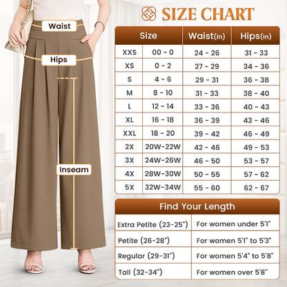 Drapey Soft Elegant High-Waisted Wide-Leg Pants