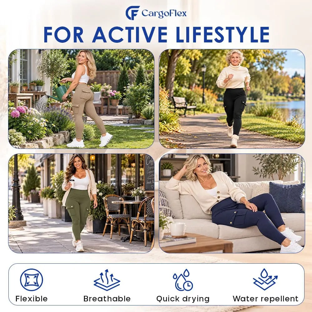 CargoFlex - Women’s High-Waist Stretch Cargo Leggings with Pockets