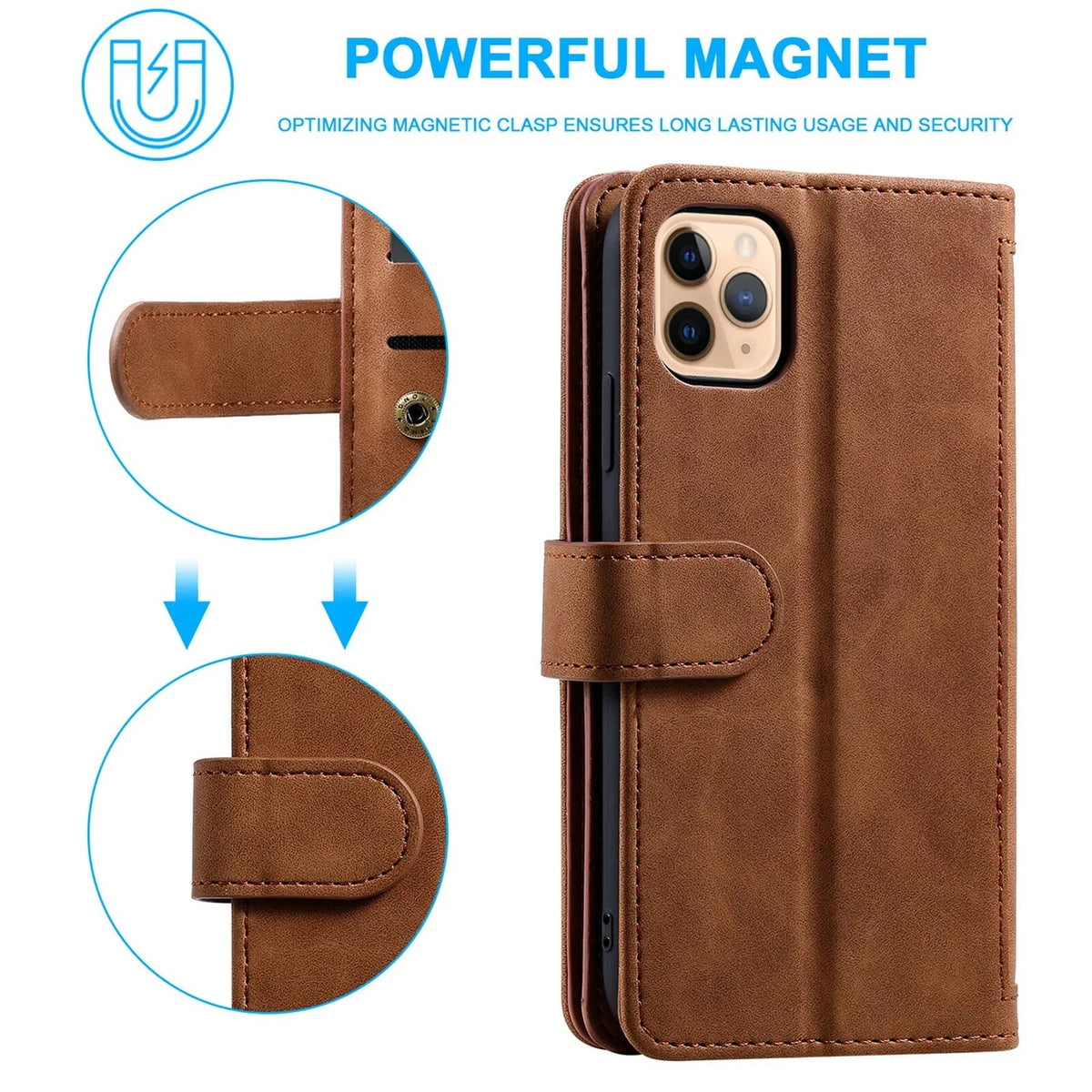 Luxury Zipper Wallet Phone Case for iPhone