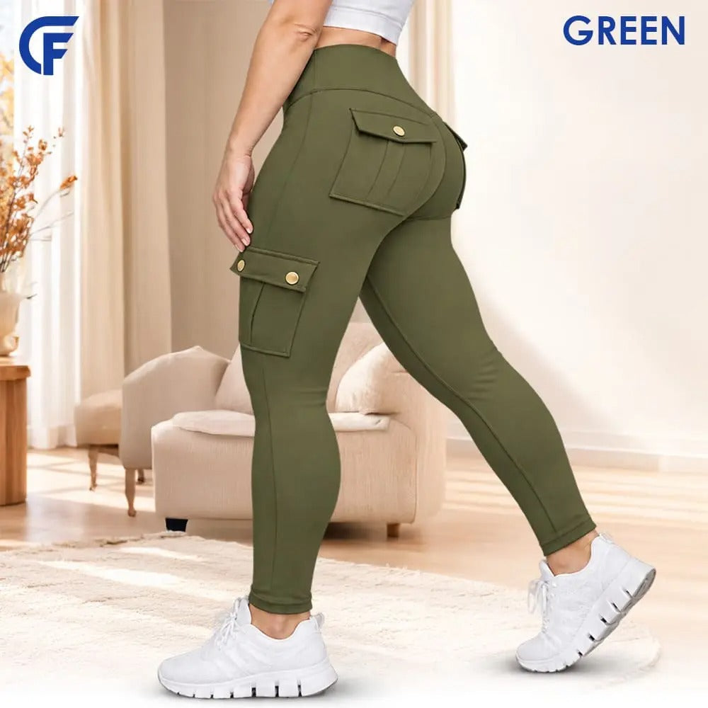 CargoFlex - Women’s High-Waist Stretch Cargo Leggings with Pockets