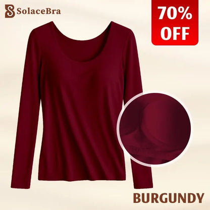 SolaceBra - 65% OFF-Soft Built-In Bra Long Sleeve Top for Women