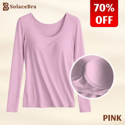 SolaceBra - 65% OFF-Soft Built-In Bra Long Sleeve Top for Women