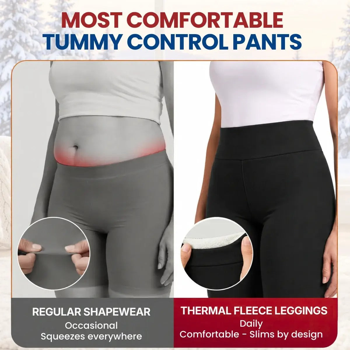 ThermaHug - Thermal High-Waisted Lambswool Fleece Lining Cozy Comfort Leggings