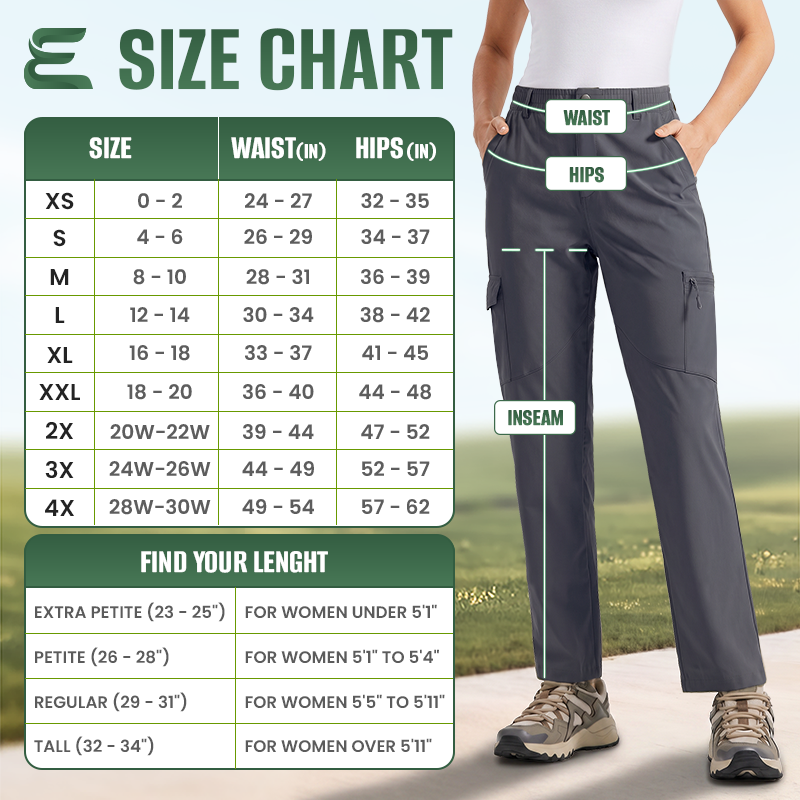 EltaFlex - Women's Lightweight Stretch Everyday Cargo Pants