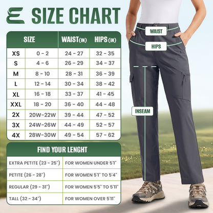 EltaFlex - Women's Lightweight Stretch Everyday Cargo Pants