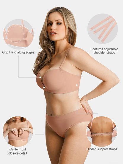 Seamless Non-Slip Push-Up Shaping Strapless Bra