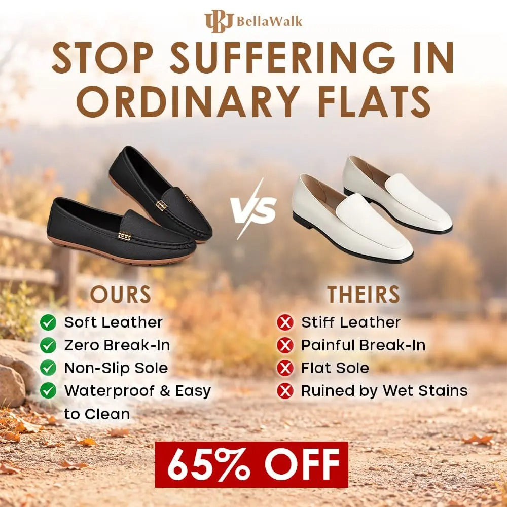 BellaWalk - Women's Comfort Soft Leather Slip-On Moccasins
