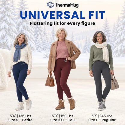 ThermaHug - Thermal High-Waisted Lambswool Fleece Lining Cozy Comfort Leggings