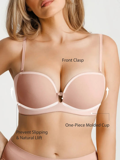 Seamless Non-Slip Push-Up Shaping Strapless Bra