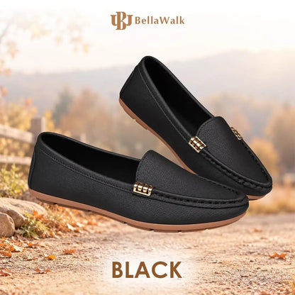 BellaWalk - Women's Comfort Soft Leather Slip-On Moccasins