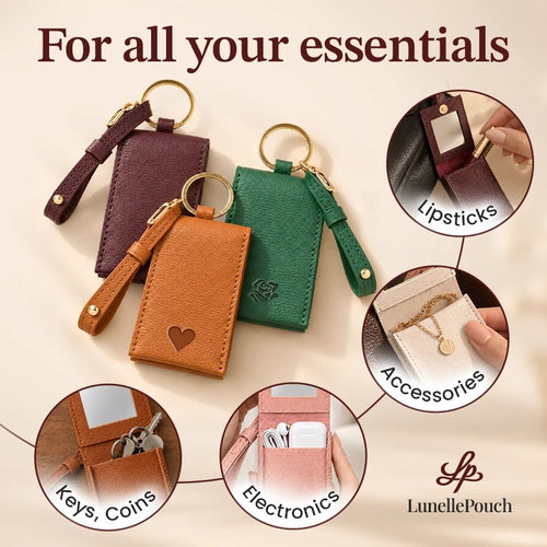 Personalized Leather Bag Charm Pouch