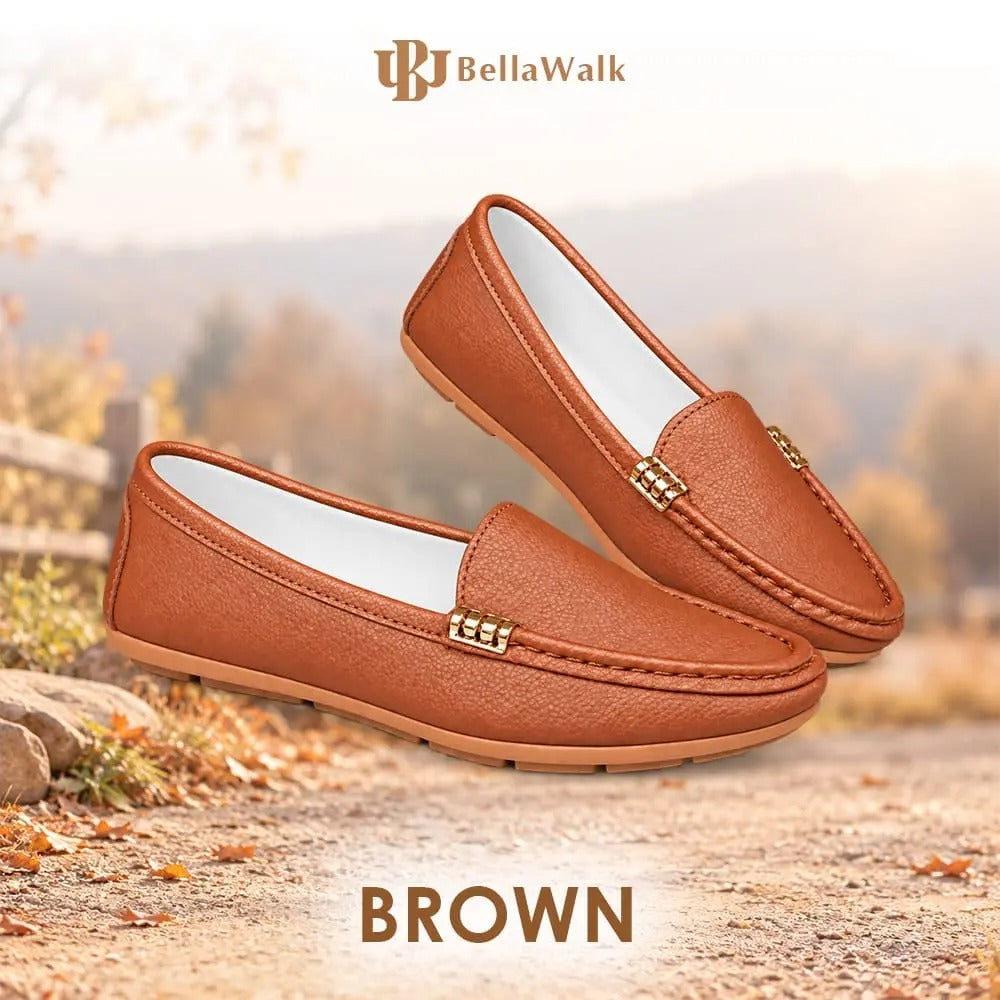 BellaWalk - Women's Comfort Soft Leather Slip-On Moccasins