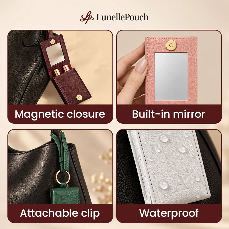 Personalized Leather Bag Charm Pouch