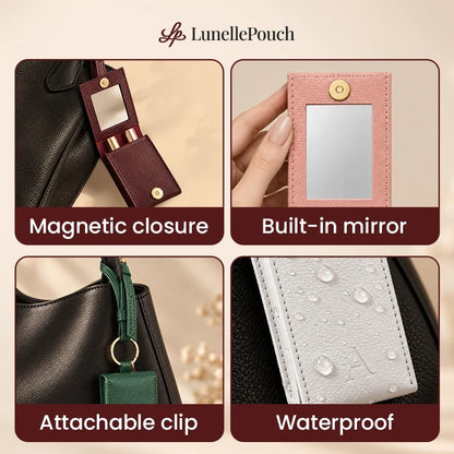 Personalized Leather Bag Charm Pouch