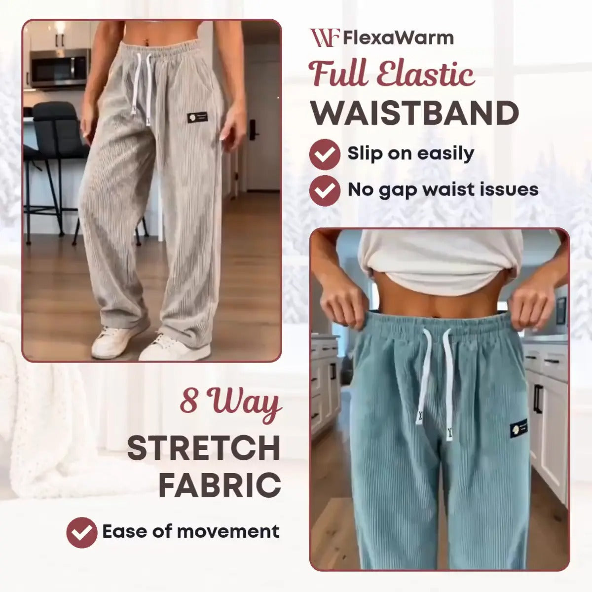 FlexaWarm - Cozy Stretch High-Waisted Corduroy Pants for Seniors