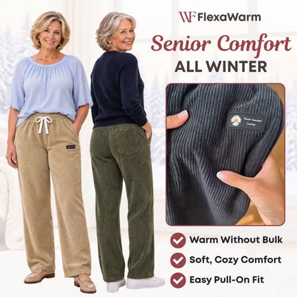 FlexaWarm - Cozy Stretch High-Waisted Corduroy Pants for Seniors