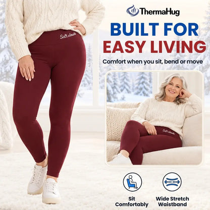 ThermaHug - Thermal High-Waisted Lambswool Fleece Lining Cozy Comfort Leggings