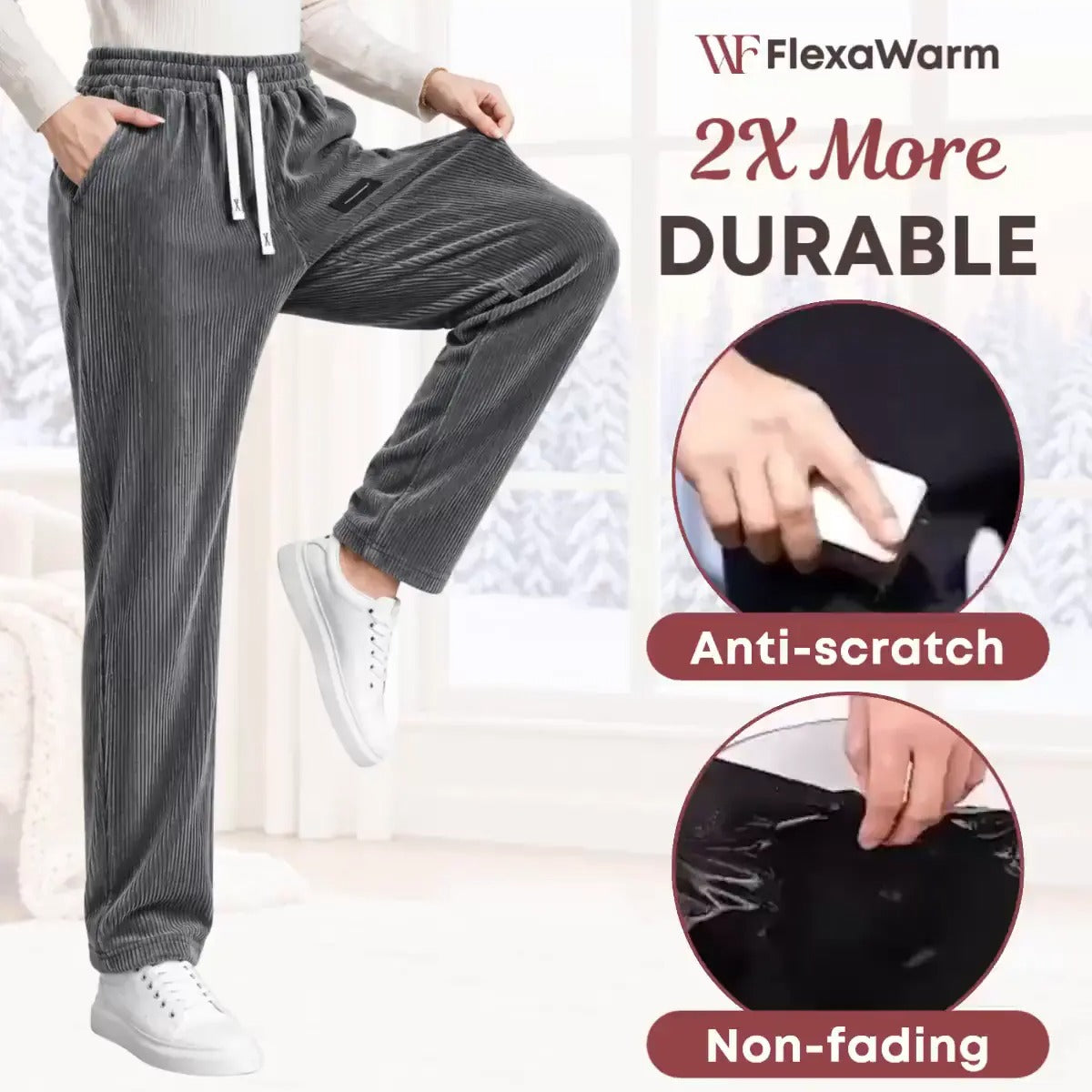 FlexaWarm - Cozy Stretch High-Waisted Corduroy Pants for Seniors
