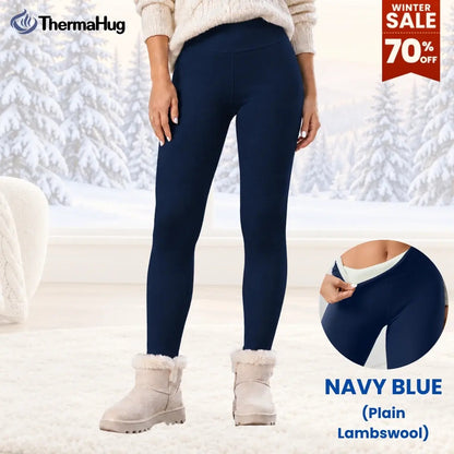 ThermaHug - Thermal High-Waisted Lambswool Fleece Lining Cozy Comfort Leggings