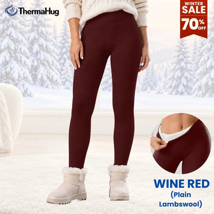 ThermaHug - Thermal High-Waisted Lambswool Fleece Lining Cozy Comfort Leggings