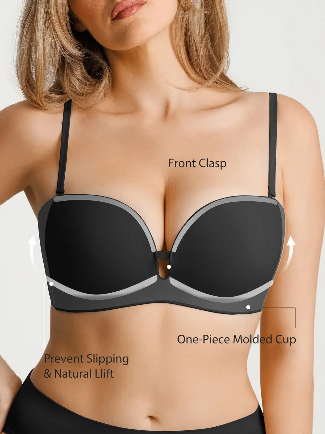 Seamless Non-Slip Push-Up Shaping Strapless Bra