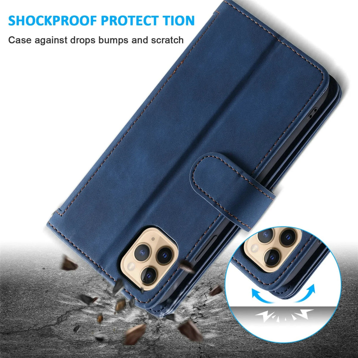 Luxury Zipper Wallet Phone Case for iPhone