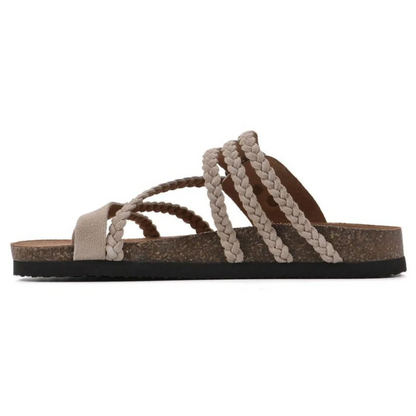 Hayleigh Braided Cork Sandals – Ergonomic Arch Support & Boho Style