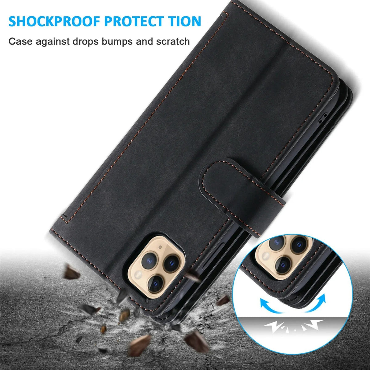 Luxury Zipper Wallet Phone Case for iPhone