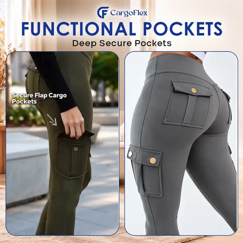 CargoFlex - Women’s High-Waist Stretch Cargo Leggings with Pockets
