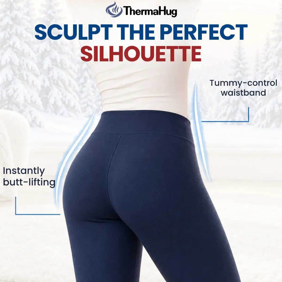 ThermaHug - Thermal High-Waisted Lambswool Fleece Lining Cozy Comfort Leggings