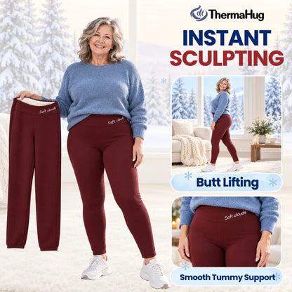 ThermaHug - Thermal High-Waisted Lambswool Fleece Lining Cozy Comfort Leggings