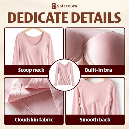 SolaceBra - 65% OFF-Soft Built-In Bra Long Sleeve Top for Women