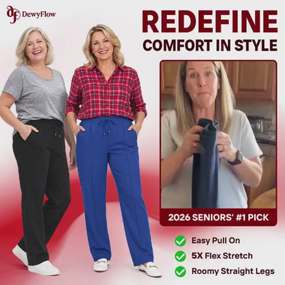 DewyFlow - #1 Elastic Waist Stretch Dress Pants for Seniors