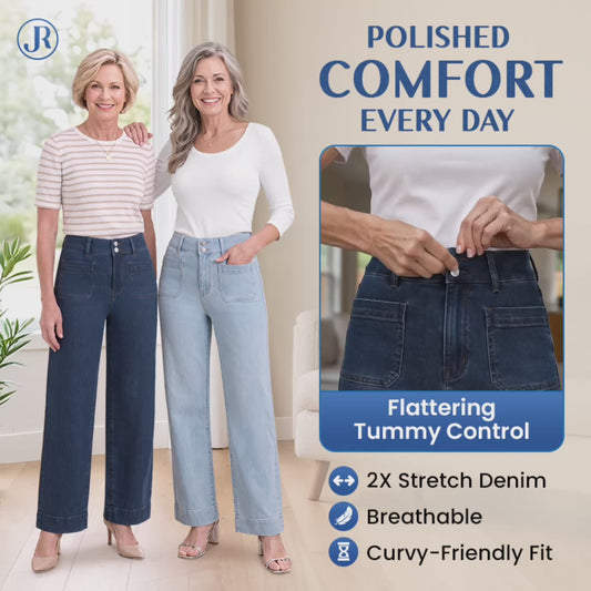 RinlyJeans - Double-Lock High Waist Tummy Control Comfort Jeans