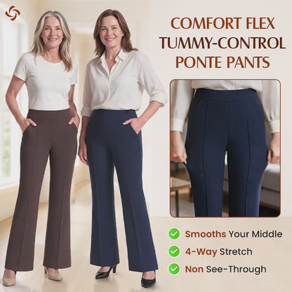 The Comfort Flex Tummy-Control Ponte Pants for Women 50+
