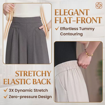 Drapey Soft Elegant High-Waisted Wide-Leg Pants