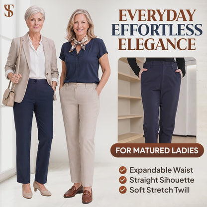 Women's Hidden Stretch Waist Twill Chinos Pants