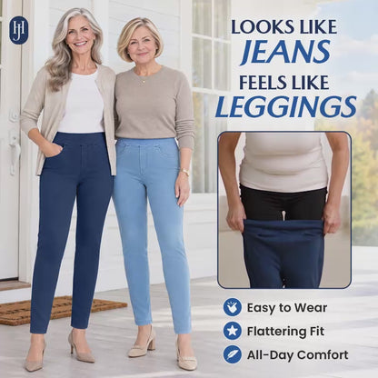 JeanaHug - Stretchy Pull-On Denim Leggings