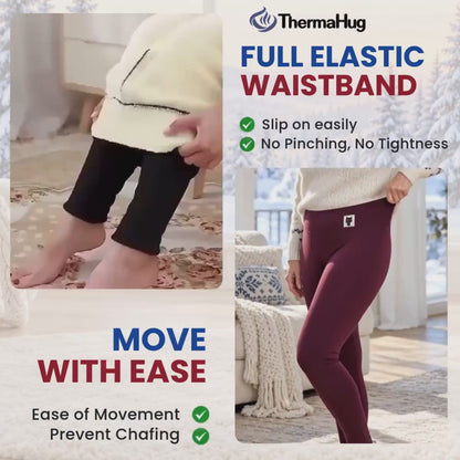 ThermaHug - Thermal High-Waisted Lambswool Fleece Lining Cozy Comfort Leggings