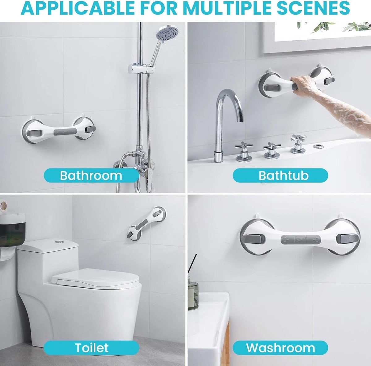💥Last Day SALE Shower Grab Bars Suction No-Drill Bathroom Safety Handle