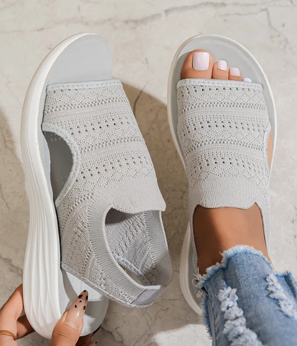 ⏳LAST DAY SALE 🔥🔥Women's Breathable Knit Platform Sandals