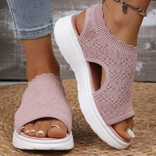 ⏳LAST DAY SALE 🔥🔥Women's Breathable Knit Platform Sandals