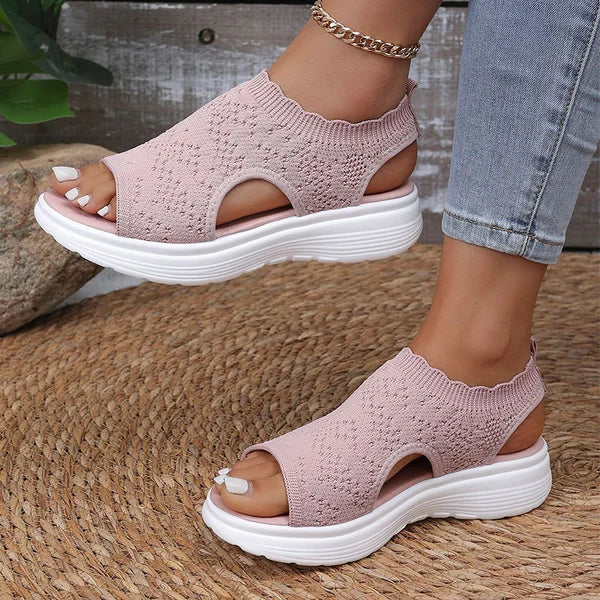 ⏳LAST DAY SALE 🔥🔥Women's Breathable Knit Platform Sandals