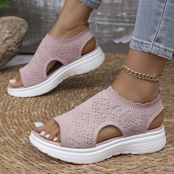 ⏳LAST DAY SALE 🔥🔥Women's Breathable Knit Platform Sandals