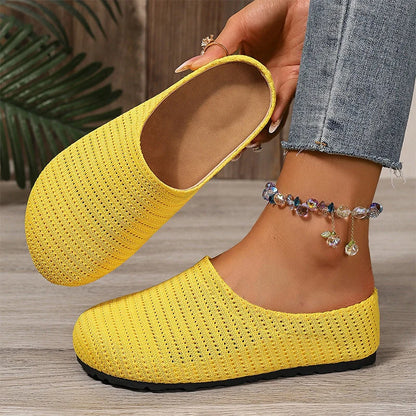 Women's breathable knit slip-on mules
