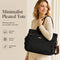 Casual Canvas Tote Bag with Pleated Side Pockets for Women