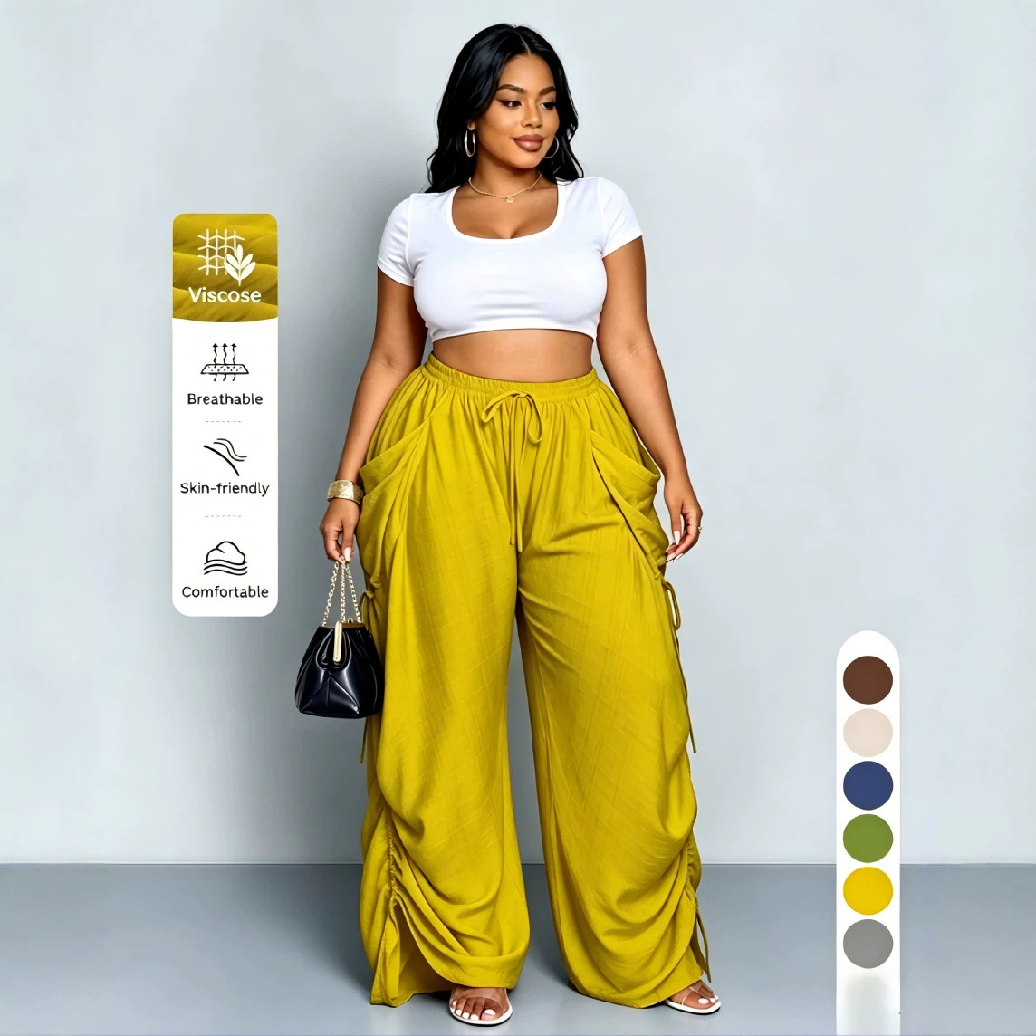 Women's Non-Binding Ultra-Soft Wide-Leg Lounge Pants with Pockets